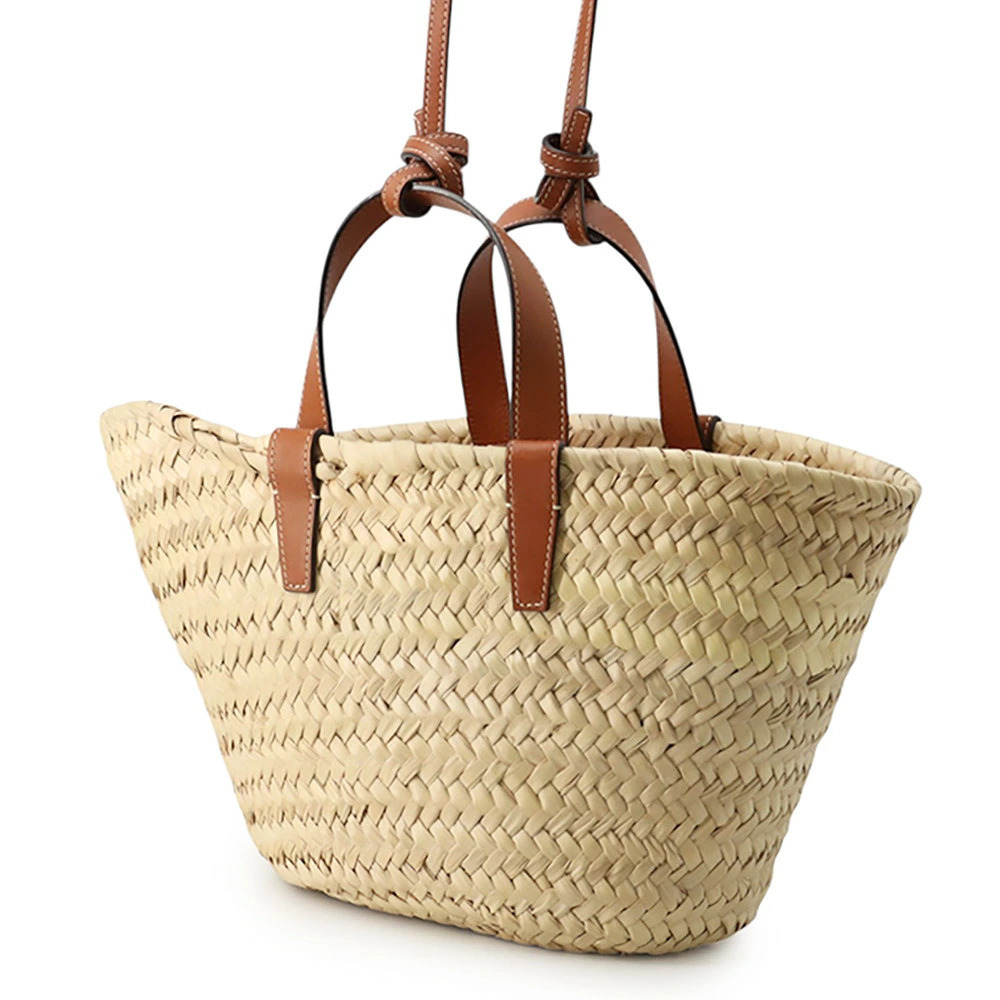 Celine Bag Teen Raffia Triomphe Panier Handbag Shoulder Basket Tan